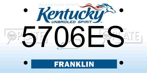 5706ES Kentucky License Plate