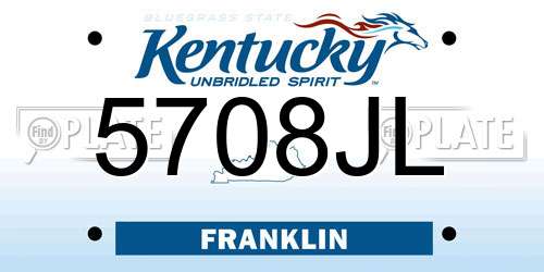 5708JL Kentucky License Plate