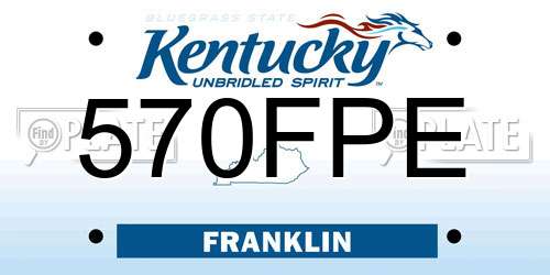 570FPE Kentucky License Plate
