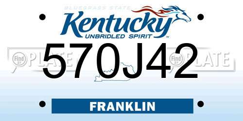 570J42 Kentucky License Plate