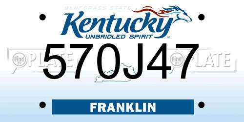 570J47 Kentucky License Plate