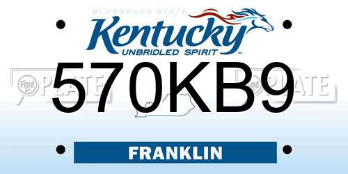 570KB9 Kentucky License Plate