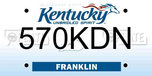 570KDN Kentucky License Plate