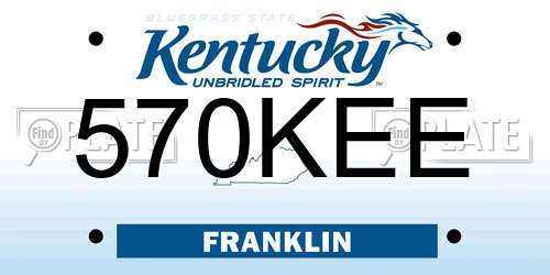 570KEE Kentucky License Plate