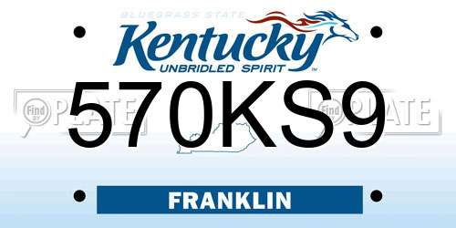 570KS9 Kentucky License Plate