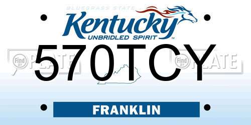570TCY Kentucky License Plate