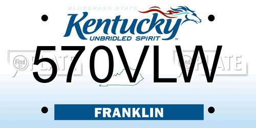 570VLW Kentucky License Plate