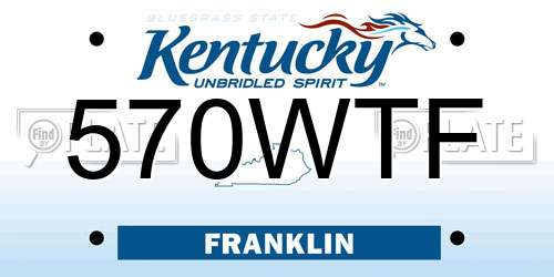 570WTF Kentucky License Plate