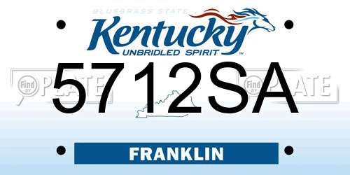 5712SA Kentucky License Plate