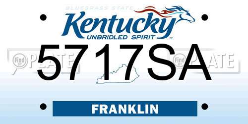 5717SA Kentucky License Plate