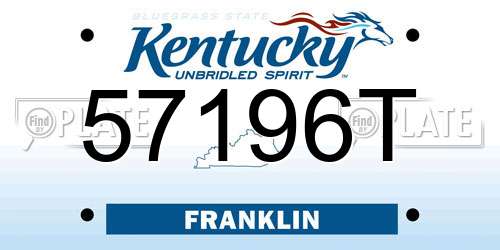 57196T Kentucky License Plate