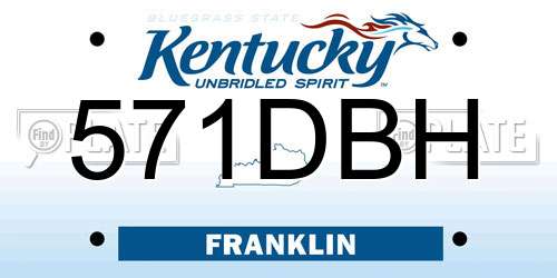 571DBH Kentucky License Plate