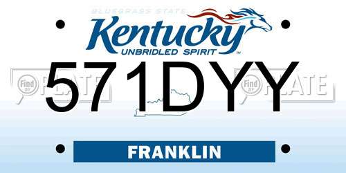 571DYY Kentucky License Plate