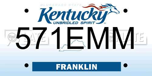 571EMM Kentucky License Plate