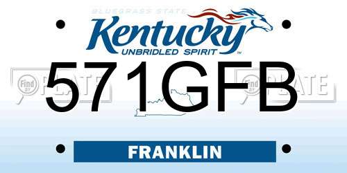 571GFB Kentucky License Plate