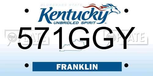 571GGY Kentucky License Plate