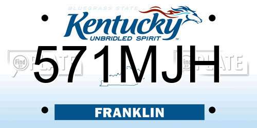 571MJH Kentucky License Plate