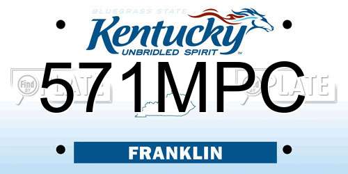 571MPC Kentucky License Plate