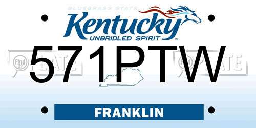 571PTW Kentucky License Plate