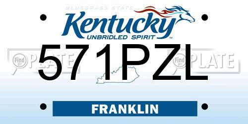 571PZL Kentucky License Plate