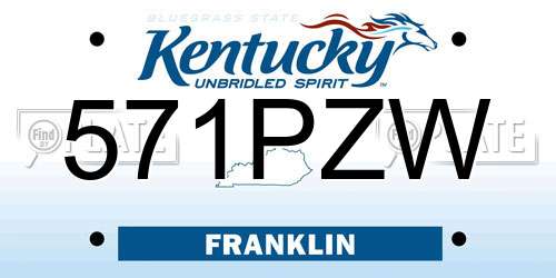 571PZW Kentucky License Plate
