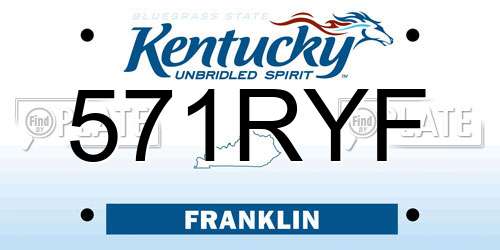 571RYF Kentucky License Plate
