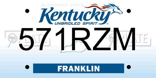 571RZM Kentucky License Plate