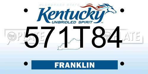 571T84 Kentucky License Plate