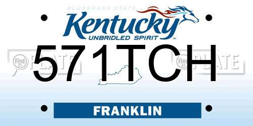 571TCH Kentucky License Plate