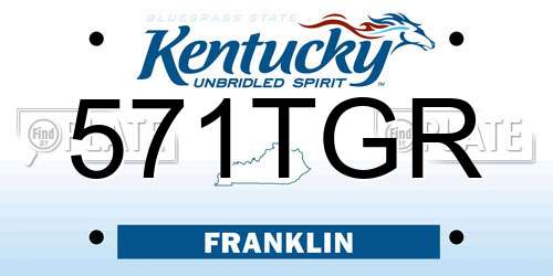 571TGR Kentucky License Plate