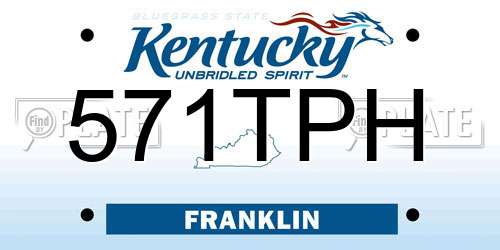 571TPH Kentucky License Plate