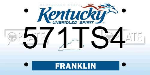 571TS4 Kentucky License Plate