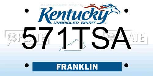 571TSA Kentucky License Plate