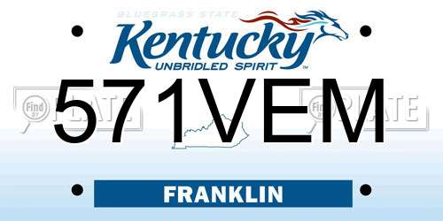 571VEM Kentucky License Plate