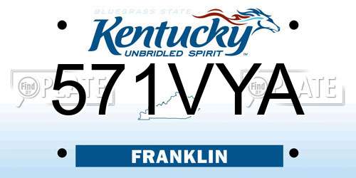 571VYA Kentucky License Plate