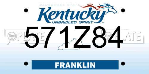 571Z84 Kentucky License Plate