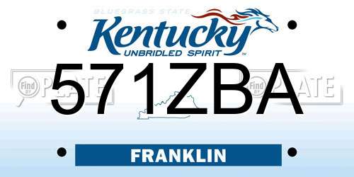 571ZBA Kentucky License Plate
