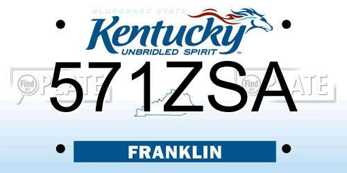 571ZSA Kentucky License Plate