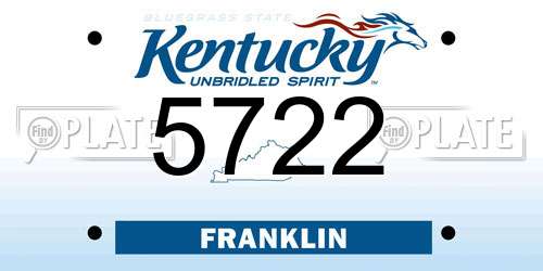 5722 Kentucky License Plate