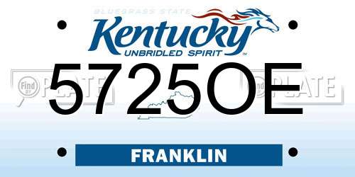 5725OE Kentucky License Plate