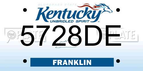 5728DE Kentucky License Plate