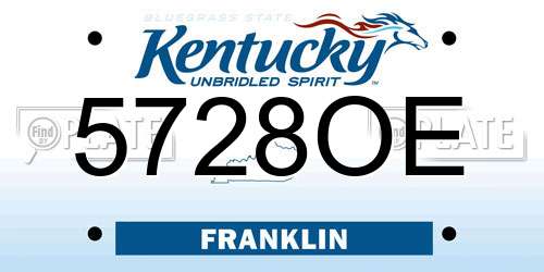 5728OE Kentucky License Plate