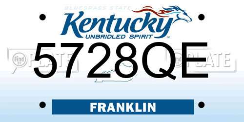 5728QE Kentucky License Plate