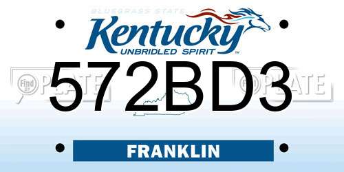 572BD3 Kentucky License Plate