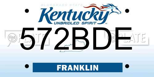 572BDE Kentucky License Plate