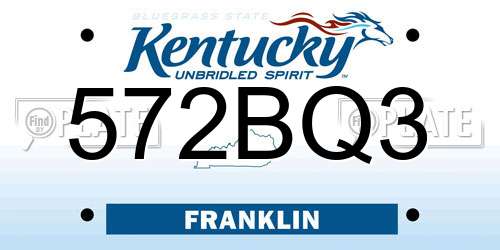572BQ3 Kentucky License Plate