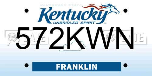 572KWN Kentucky License Plate