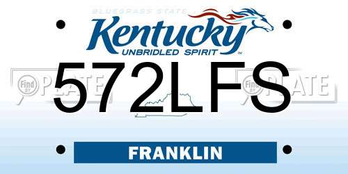 572LFS Kentucky License Plate