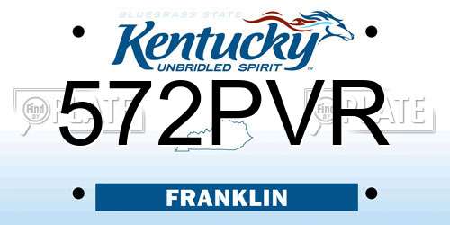 572PVR Kentucky License Plate