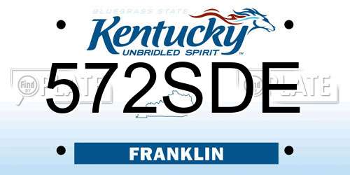 572SDE Kentucky License Plate